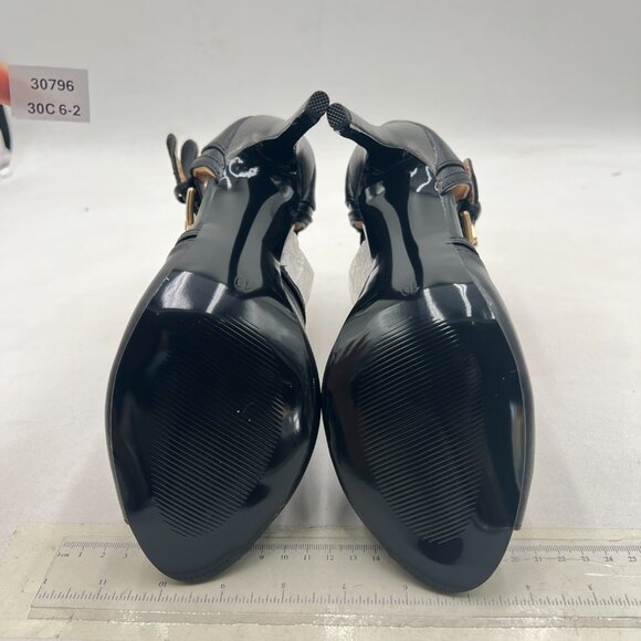 XYD Black Peep Toe Sandal Ankle Booties Dual Buckled Straps Stiletto Heels Pumps - Picture 7 of 8